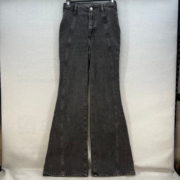 We The Free Denim - We The Free Jeans Women's 26 (2) Black Ultra Flare Wide Leg Boho Preppy Witchy